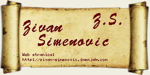Živan Simenović vizit kartica